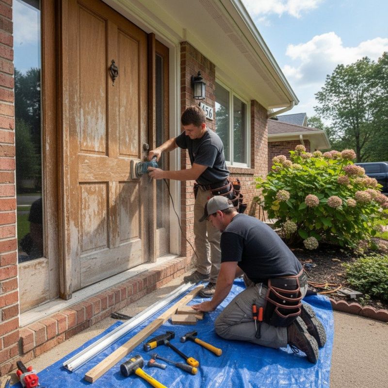 Local Front Door Refinishing pros at work